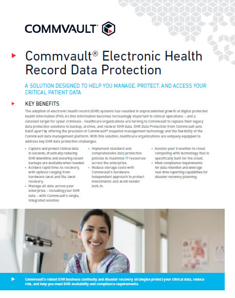 Commvault Electronic Health Record Data Protection
